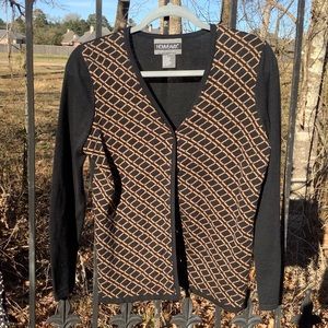 Nonmeanx   Black/ tan diamond sweater